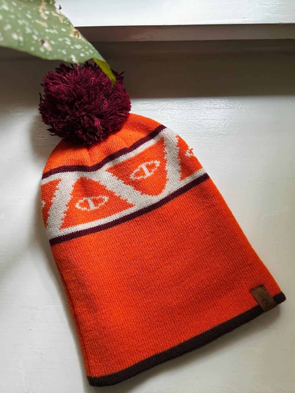 NWOT Poler Stuff Zilla Orange Cuff Beanie w/ Pom Pom